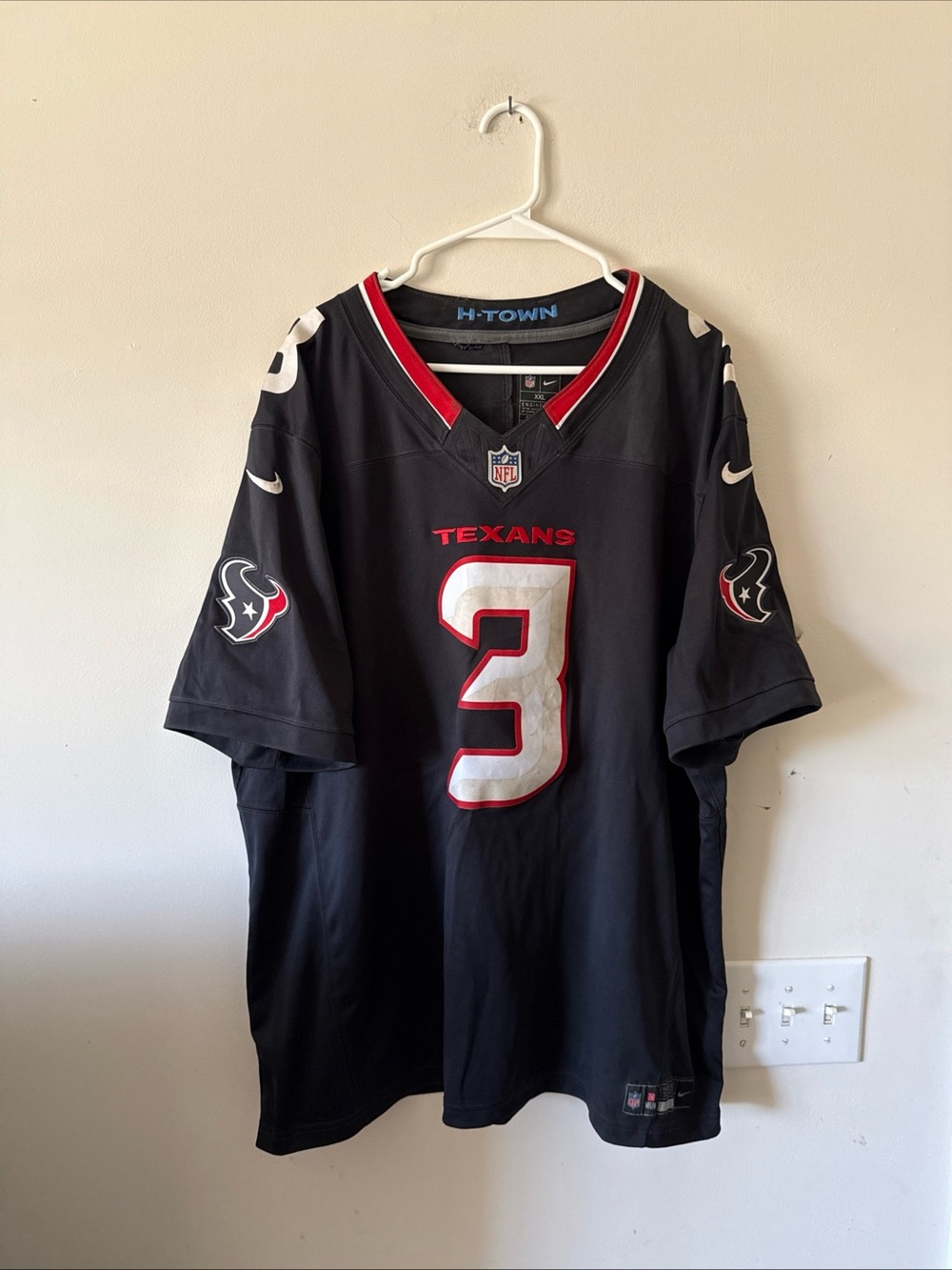 Men's Nike Tank Dell #3 Houston Texans Vapor Lmtd NFL Jersey Sz 2XL - Blue RARE
